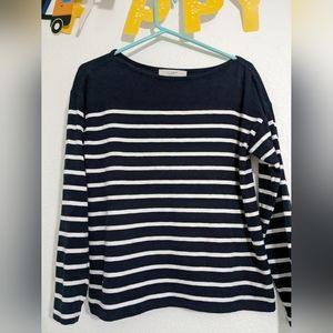 Dark navy with white strips LOFT sweater